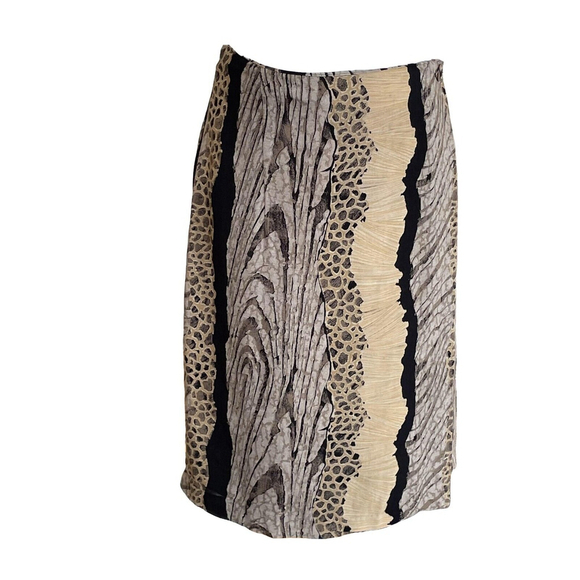 CLIO Vintage 80s Animal Print Striped Wrap Pencil Skirt SZ 12 - Picture 4 of 8